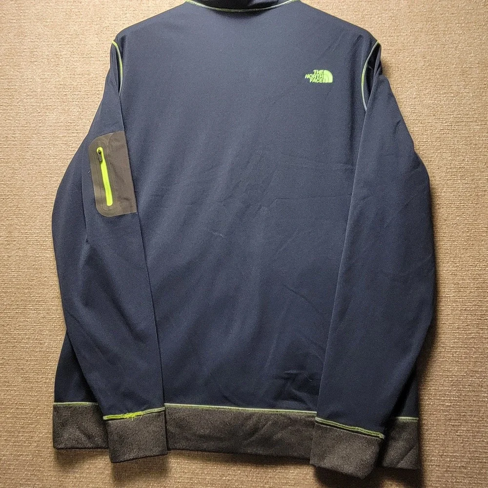The North Face Jacket Mens Large Blue Green Full Zip Athletics Mock Neck